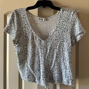 Zara Blue and White Women's Top